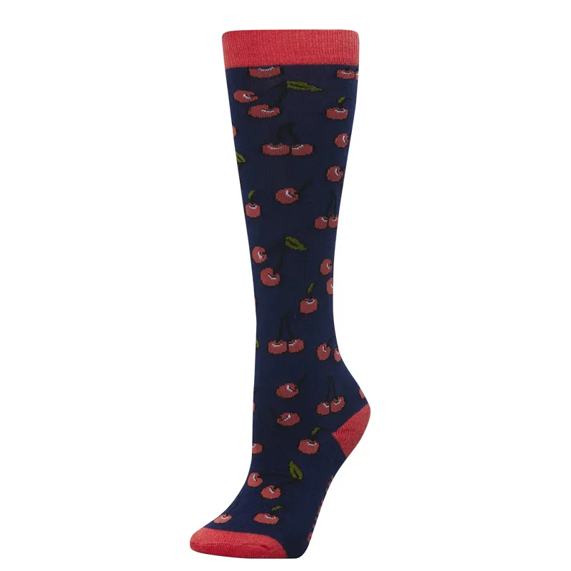 Dublin Riding Socks Kids in Navy Cherries